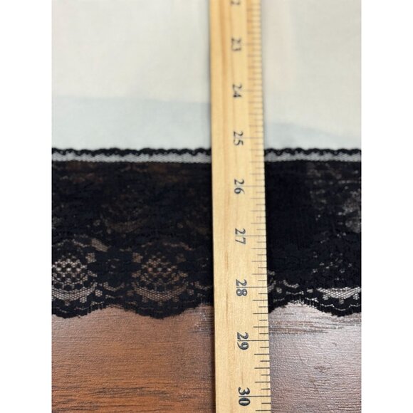 Vintage-Inspired Cream S/M Nightgown With Black Lace Trim & Adjustable Straps - Picture 6 of 6